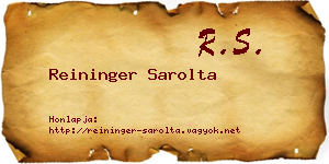Reininger Sarolta névjegykártya
